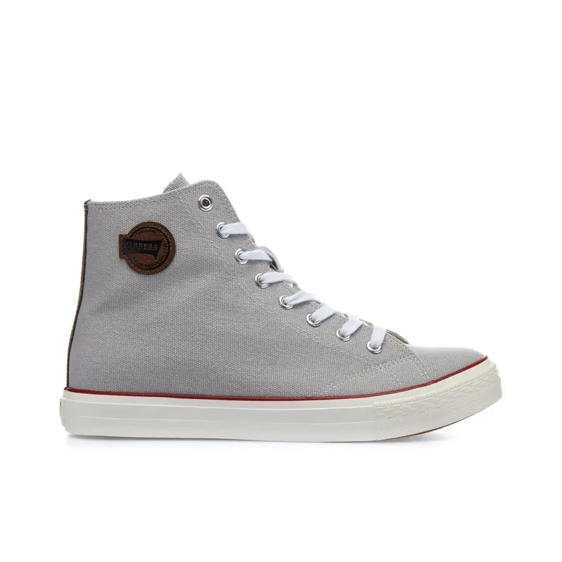 Sneakers grigie alte in tela