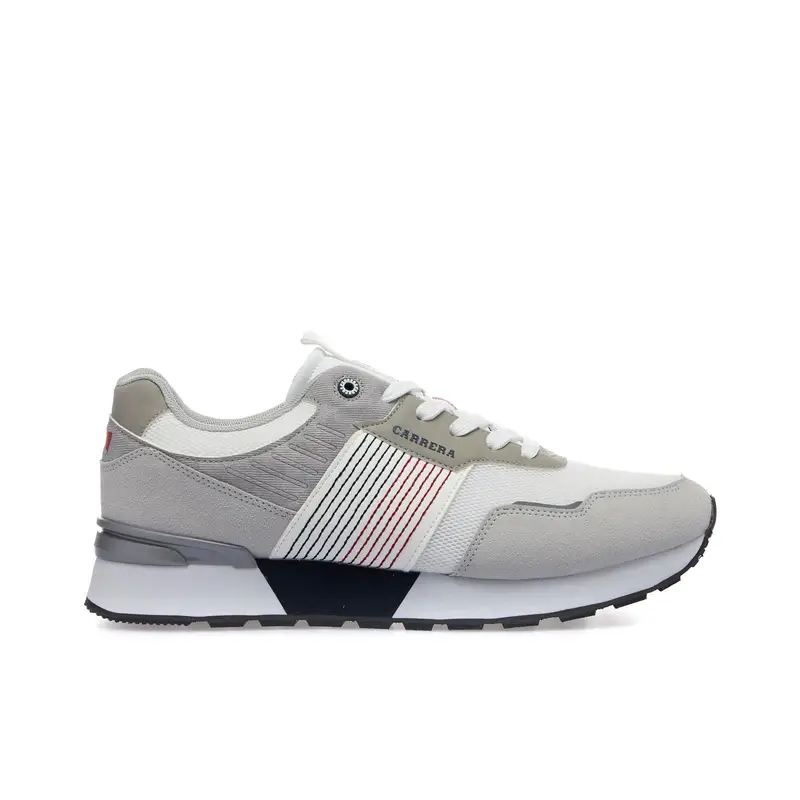 Sneakers grigie e bianche con suola in gomma