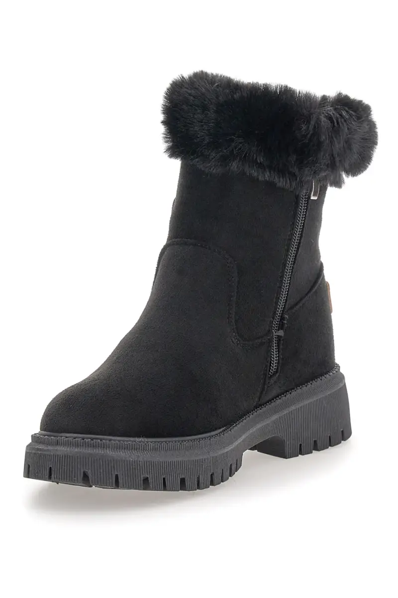 Stivaletti neri con zip laterale, fibbia e interno con pelo Carrera CAW759092020 [NERO] miniatura 4