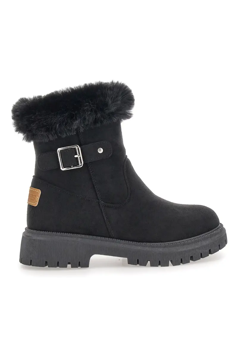 Stivaletti neri con zip laterale, fibbia e interno con pelo Carrera CAW759092020 [NERO]