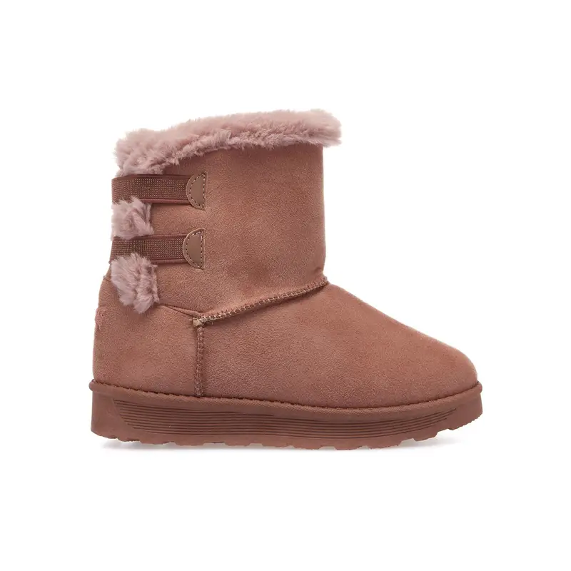 Stivaletti nude con interno in peluche e elastici posteriori