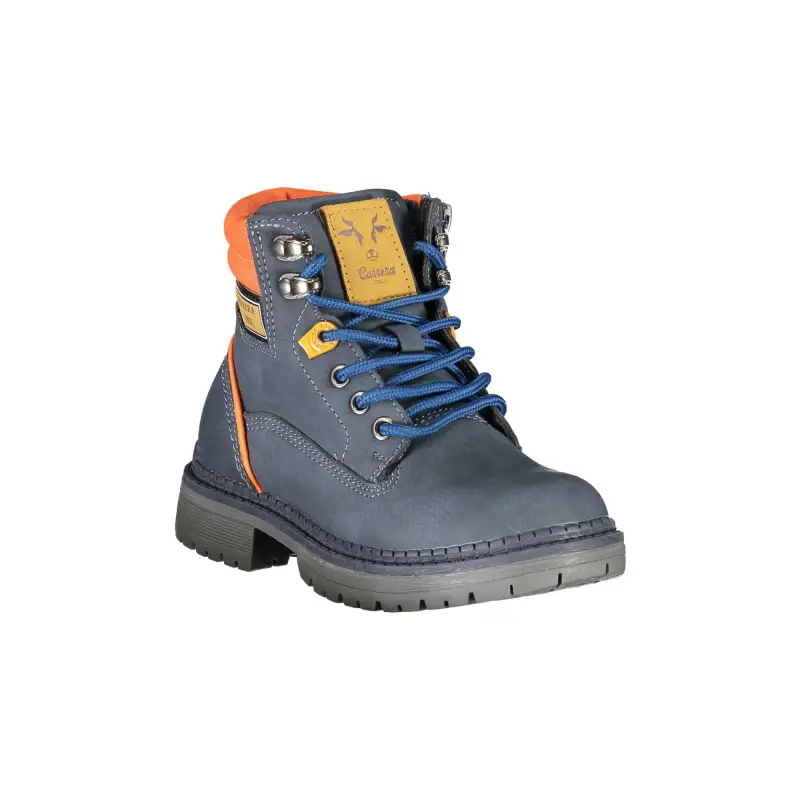 Stivaletti Uomo Blu con Lacci, Zip Laterale e Dettagli a Contrasto / Blu miniatura 2