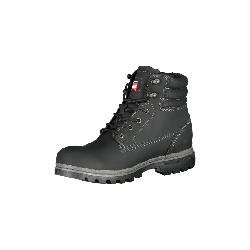 Stivaletti Uomo Neri con Lacci e Dettagli a Contrasto / Nero miniatura 3