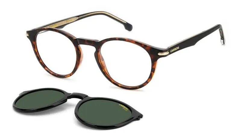 Carrera Unisex CA 297/CS 086/UC Occhiali da sole Plastica Havana Verde Rotonda Polarizzata