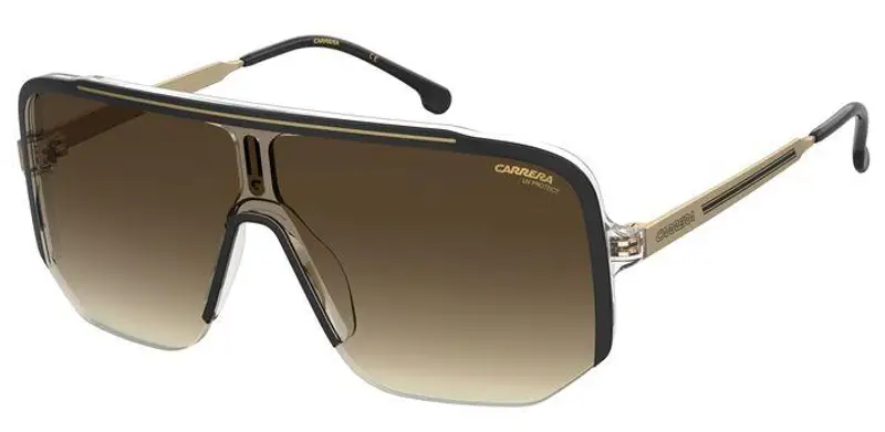 Carrera Unisex CARRERA 1060/S 2M2/HA Occhiali da sole Plastica Nero/Oro Marrone Squadrata  Sfumato
