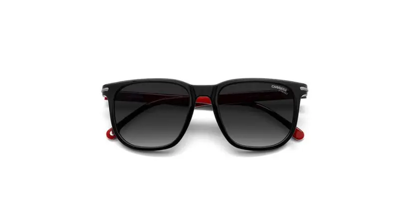 Carrera Unisex CARRERA 300/S M4P/9O Occhiali da sole Acetato Nero strisciato Grigio Squadrata Sfumato miniatura 2