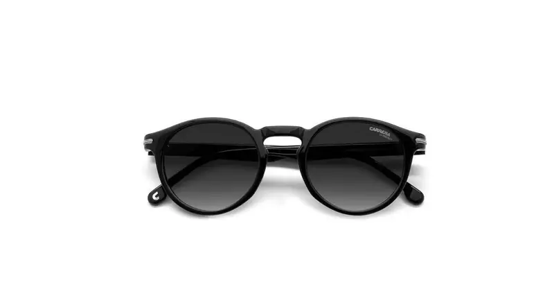 Carrera Unisex CARRERA 301/S 807/9O Occhiali da sole Acetato Nero Grigio Rotonda Sfumato miniatura 3
