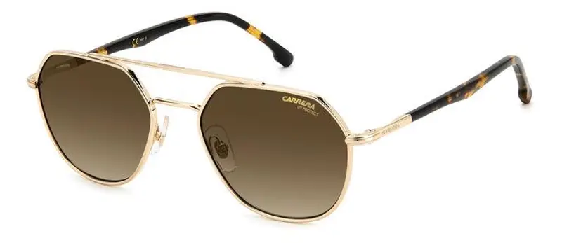 Carrera Unisex CARRERA 303/S 06J/HA Occhiali da sole Metallo Oro Marrone Geometrica Normale Sfumato