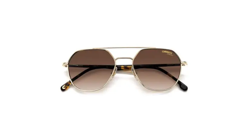 Carrera Unisex CARRERA 303/S 06J/HA Occhiali da sole Metallo Oro Marrone Geometrica Normale Sfumato miniatura 2