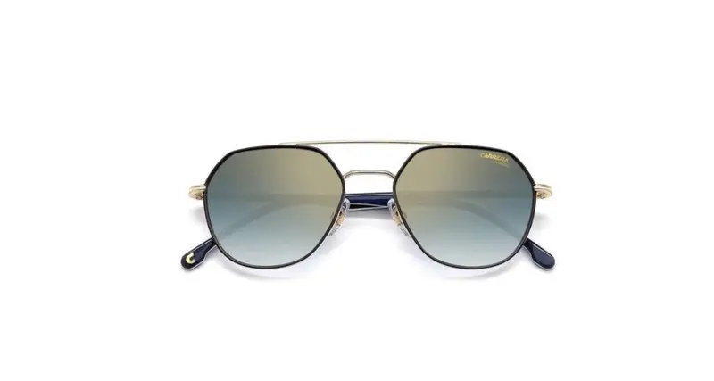 Carrera Unisex CARRERA 303/S 2M2/1V Occhiali da sole Metallo Oro Blu Geometrica Normale Sfumato miniatura 2