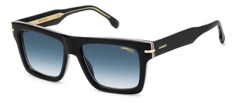 Carrera Unisex CARRERA 305/S M4P/08 Occhiali da sole Acetato Nero strisciato Blu Squadrata  Sfumato