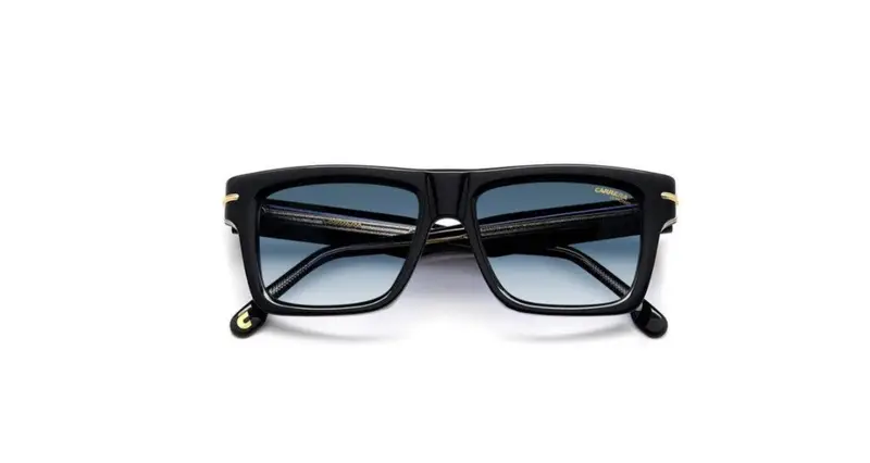 Carrera Unisex CARRERA 305/S M4P/08 Occhiali da sole Acetato Nero strisciato Blu Squadrata Sfumato miniatura 2