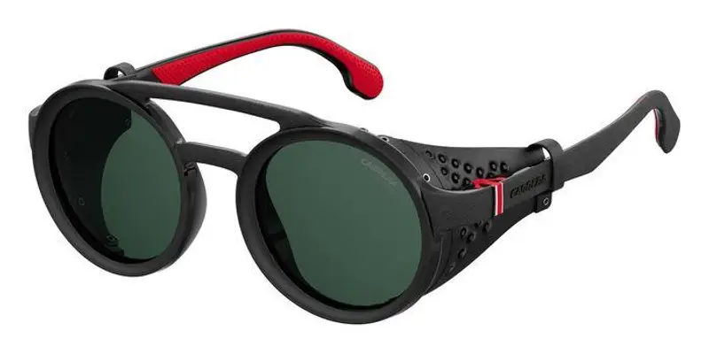 Carrera Unisex CARRERA 5046/S 807/QT Occhiali da sole Plastica Nero Verde Rotonda