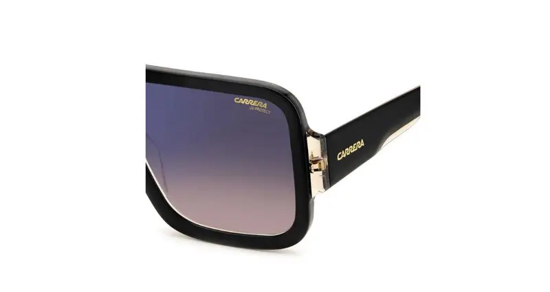 Carrera Unisex FLAGLAB 14 0WM/A8 Occhiali da sole Acetato Nero Multicolore Squadrata Normale Sfumato miniatura 3