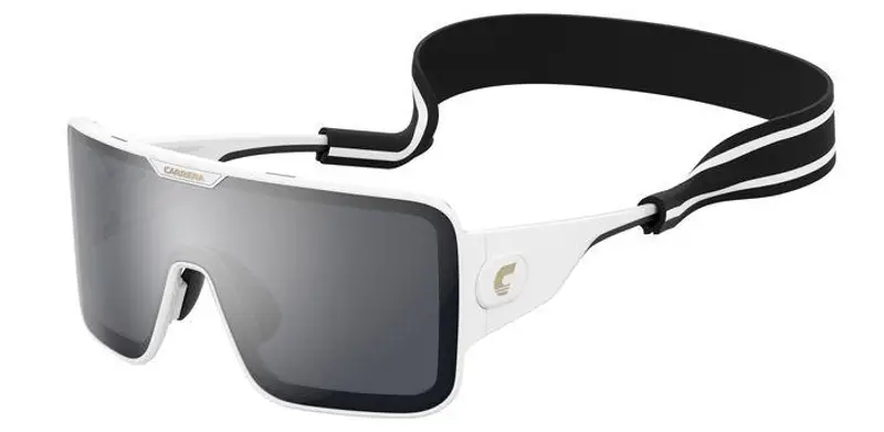 Carrera Unisex FLAGLAB 15 VK6/T4 Occhiali da sole Plastica Bianco Grigio Maschera Specchiate Flash