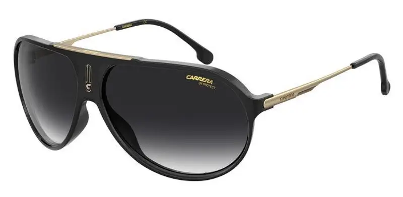 Carrera Unisex HOT65 807/9O Occhiali da sole Acetato Nero Grigio Pilot Normale Sfumato