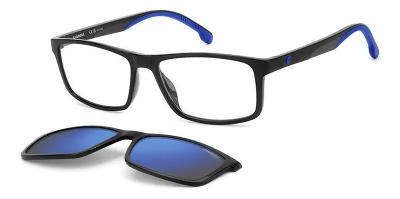 Carrera Uomo CA 8065/CS D51/5X Montature da vista Polyamide Blu Azzurro Squadrata Specchiate Clip-on