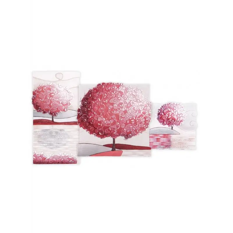 Quadro Trittico Un Nuovo Orizzonte Corallo - Cartapietra