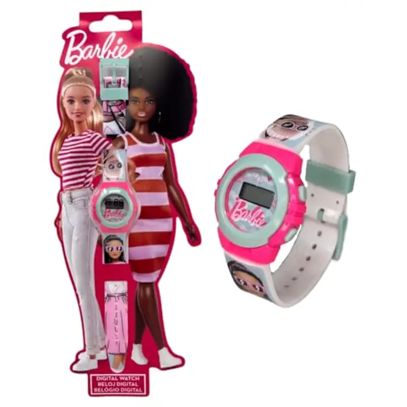 CARTOON Orologio da polso Barbie digitale orologio per bambine in confezione sagomata miniatura 2