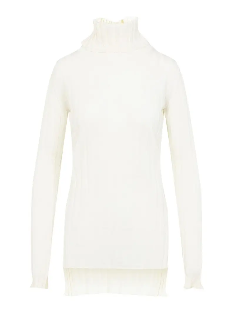 Pullover alla base del collo della tartaruga Beige Chiaro