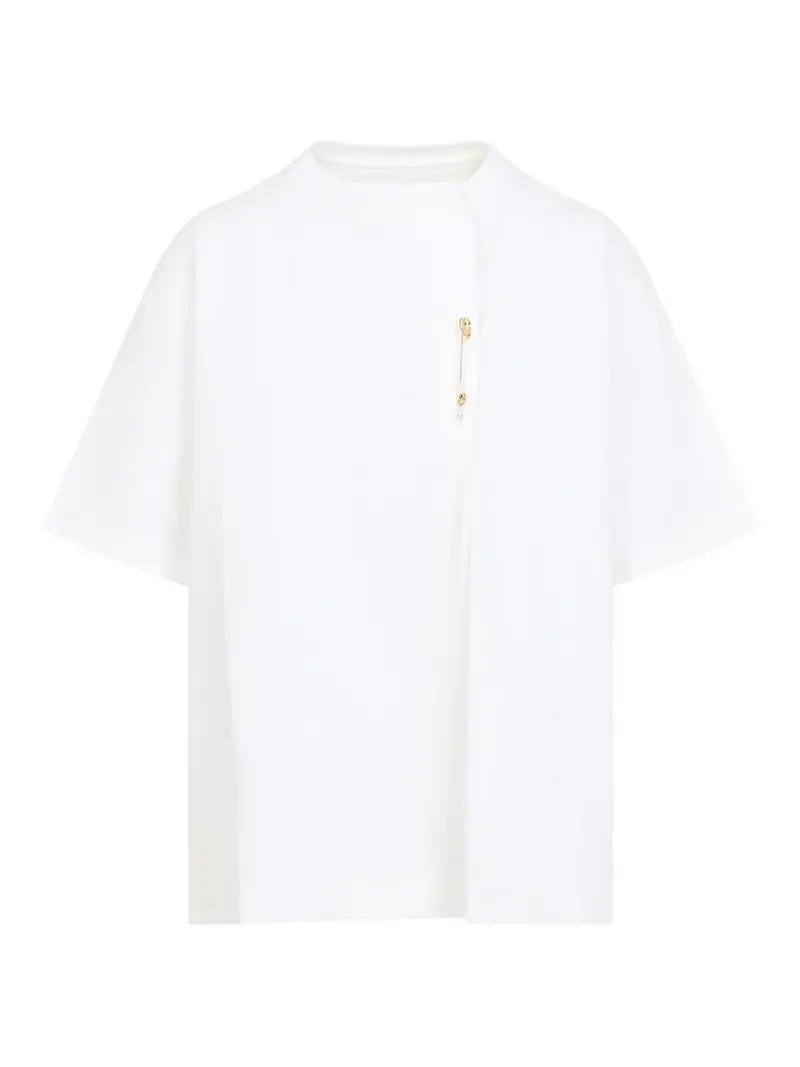 T-shirt Kilt con spilla Bianco