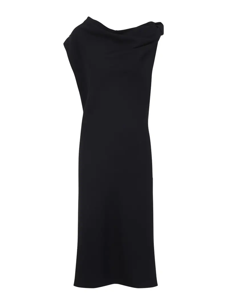 Vestito midi a camicia nodo Blu