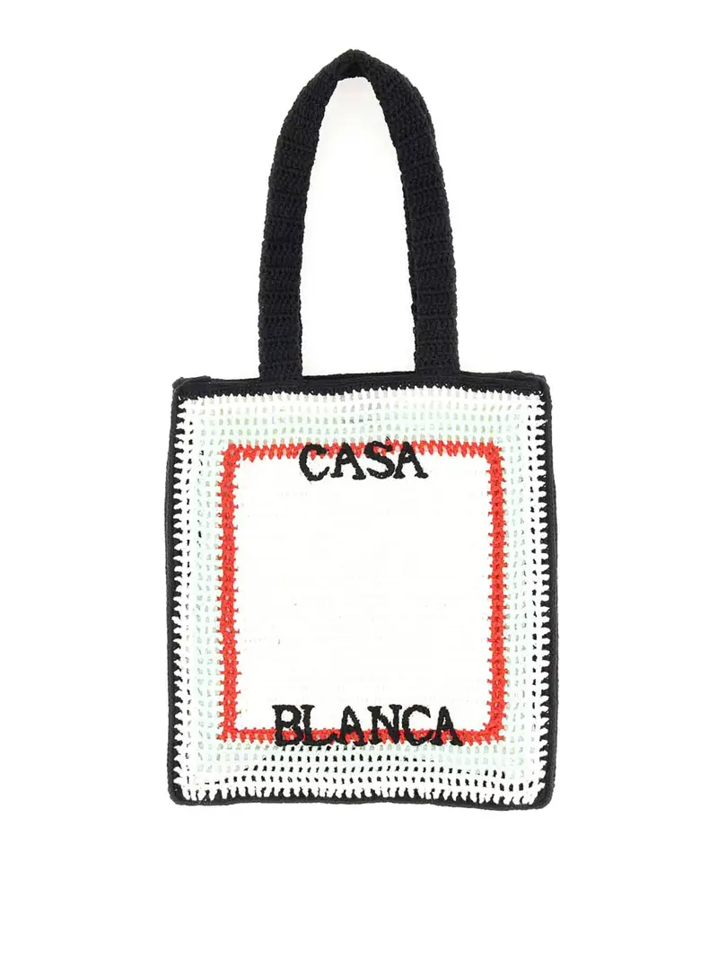 Borsa all'uncinetto Bianco