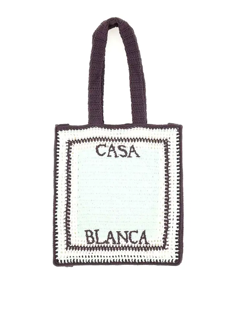 Borsa All'uncinetto Con Logo Viola