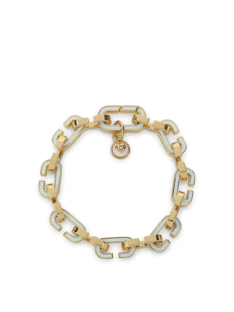 Bracciale a maglie C smaltato Blu