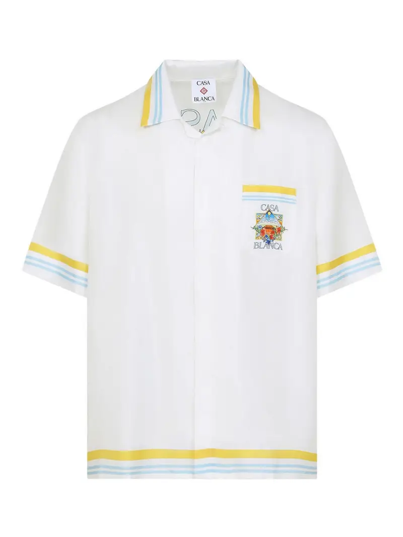 Camicia con icona Flower Court Bianco