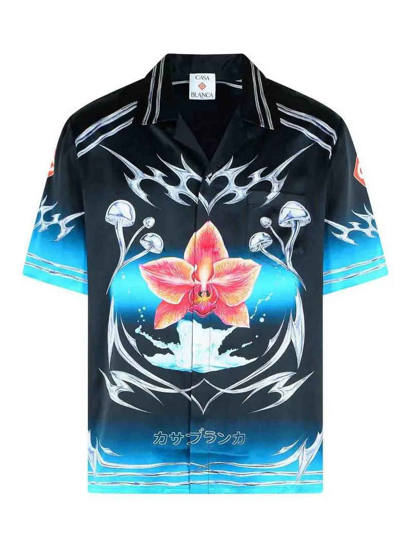 Camicia di seta nera Nero