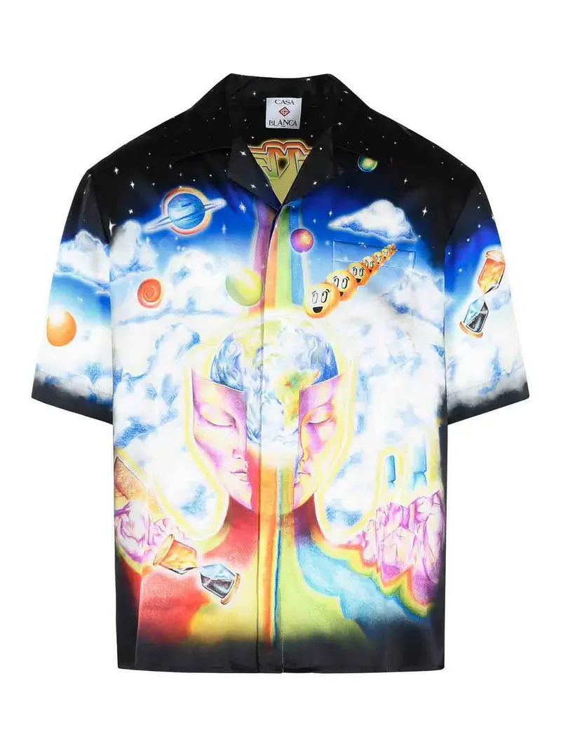 Camicia di seta nera Nero