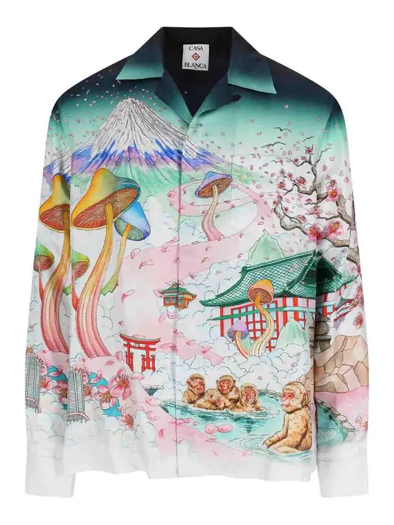 Camicia In Seta Multicolore