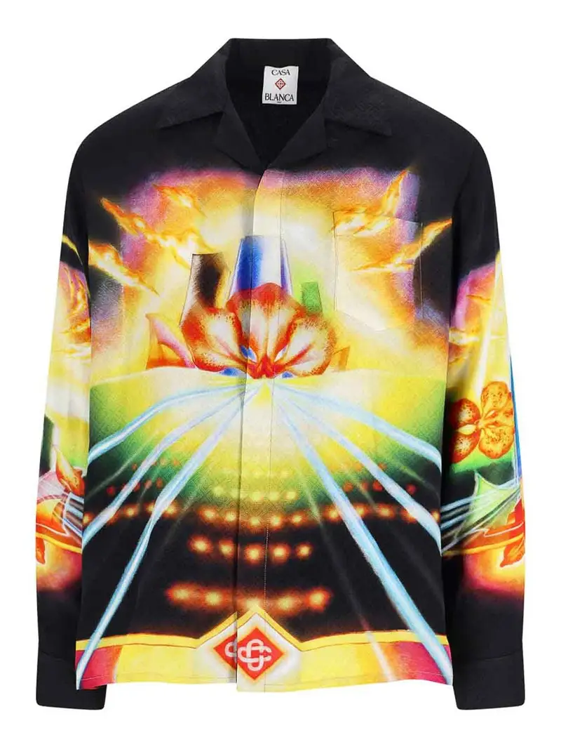 Camicia In Seta Multicolore