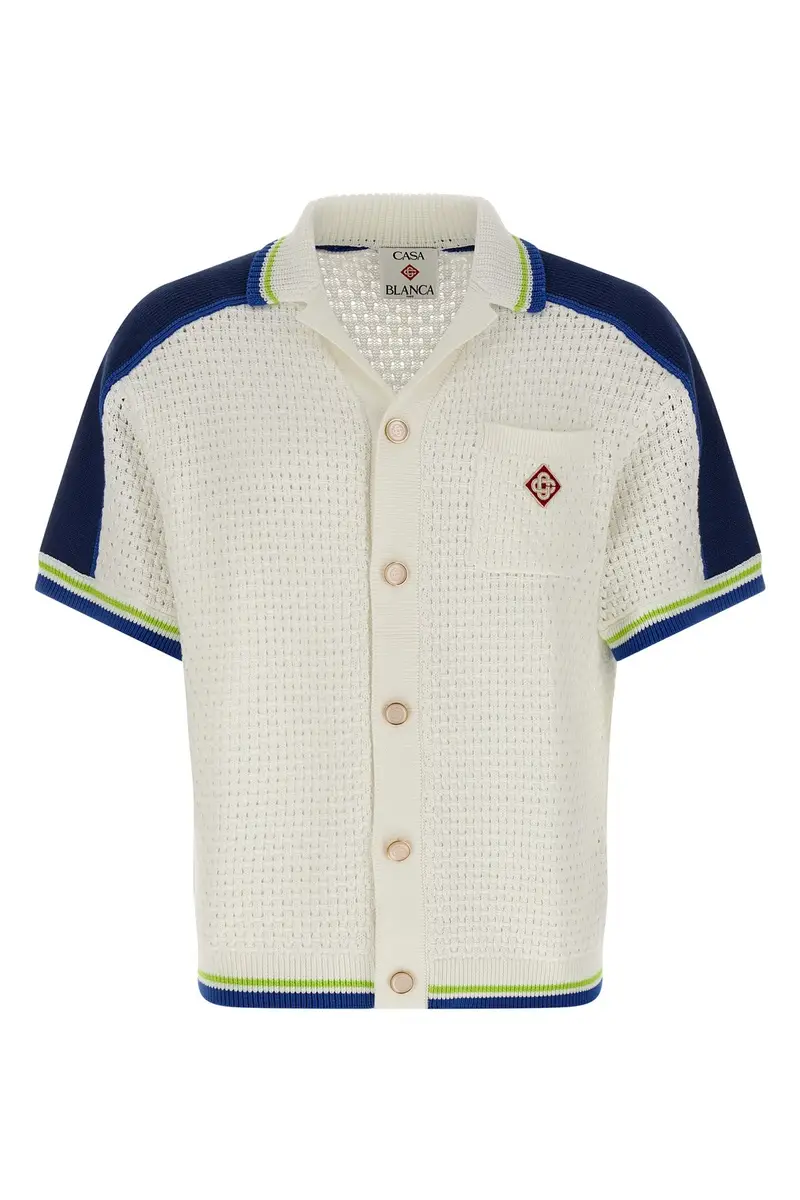 Camicia Tennis Cotton Crochet Bianco