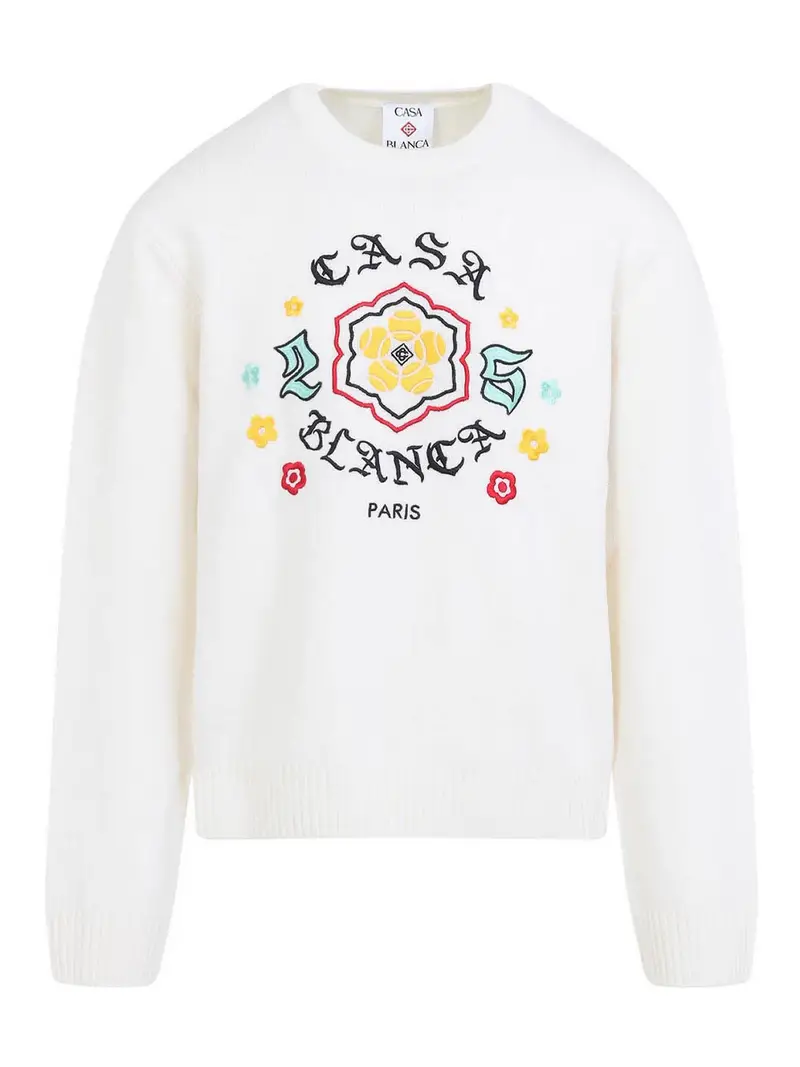 CreWNeck del logo stagionale Bianco