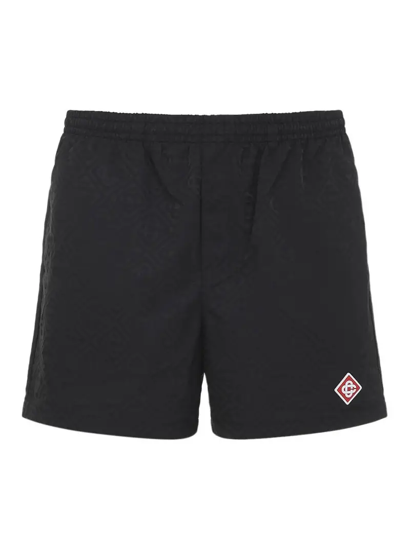 Pantaloncini da bagno jacquard Nero