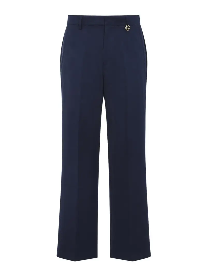 Pantaloni con monogramma Blu scuro