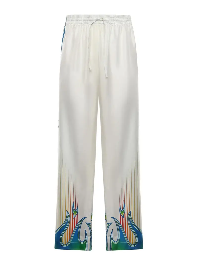 Pantaloni di seta Bianco