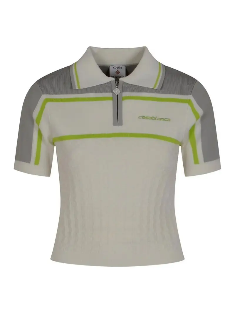 Polo Tennis Con Logo Grigio