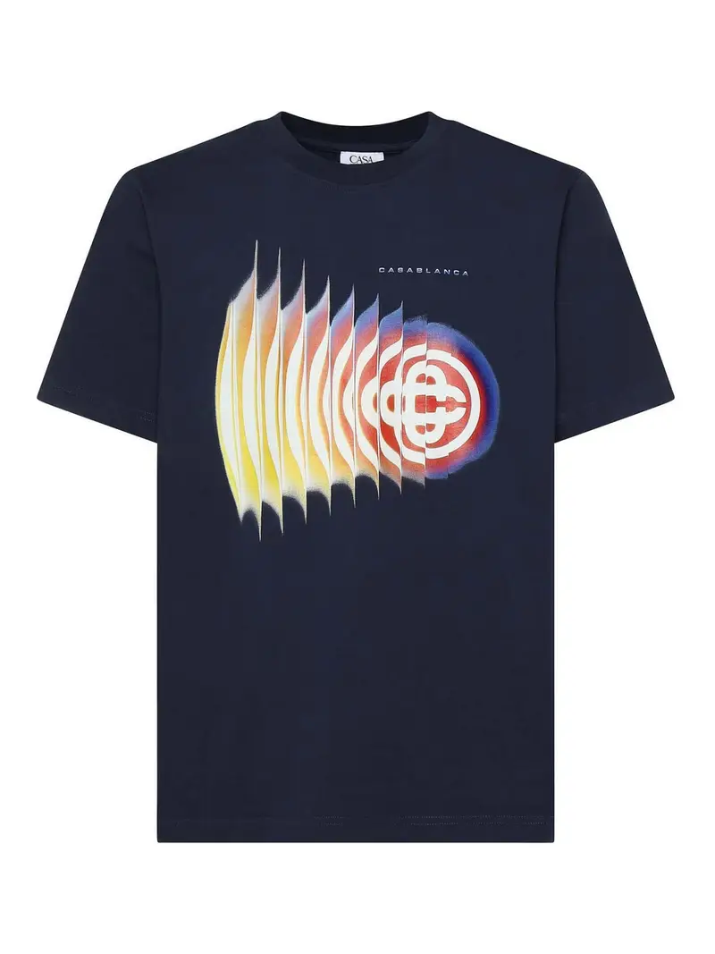 T-shirt in cotone stampato Blu