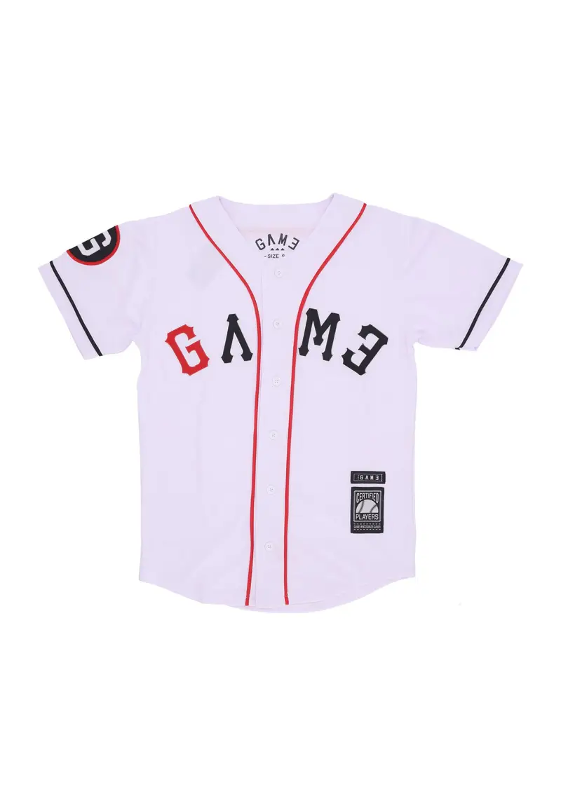 Casacca Bottoni Uomo Baseball Jersey White/black/red