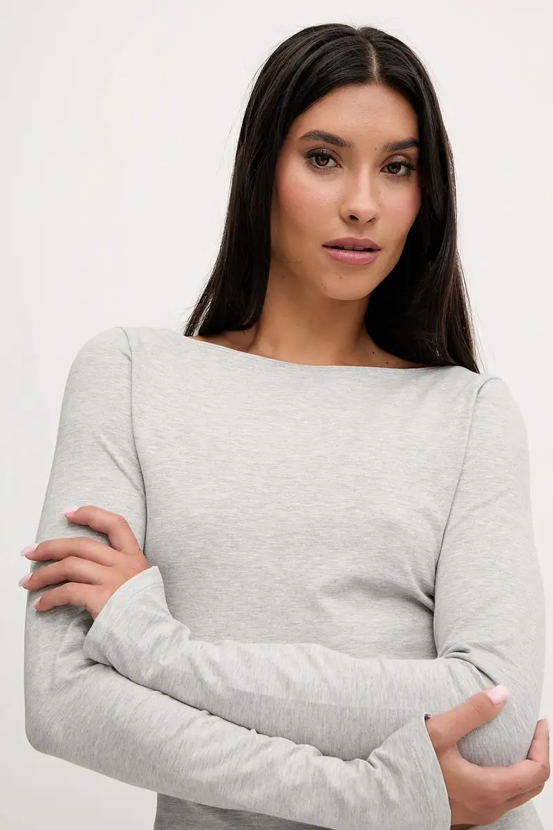 camicetta a maniche lunghe con modal Sublime colore grigio 25216 miniatura 4