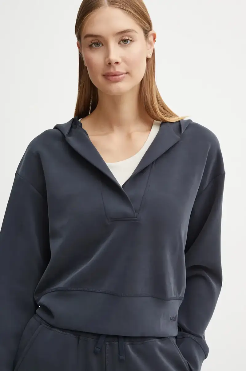 felpa da joga Peachy colore blu con cappuccio 24207 Grigio miniatura 4