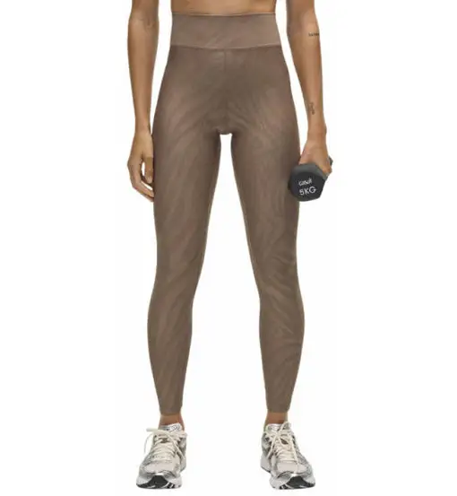 Heat Printed W - leggings fitness - donna Brown