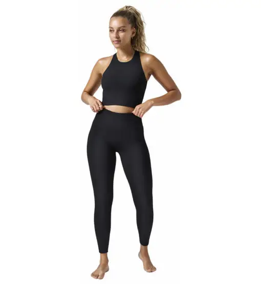 Multi Rib Seamless W - leggings fitness - donna Black
