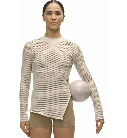 Open Mesh W - maglia maniche lunghe - donna Beige
