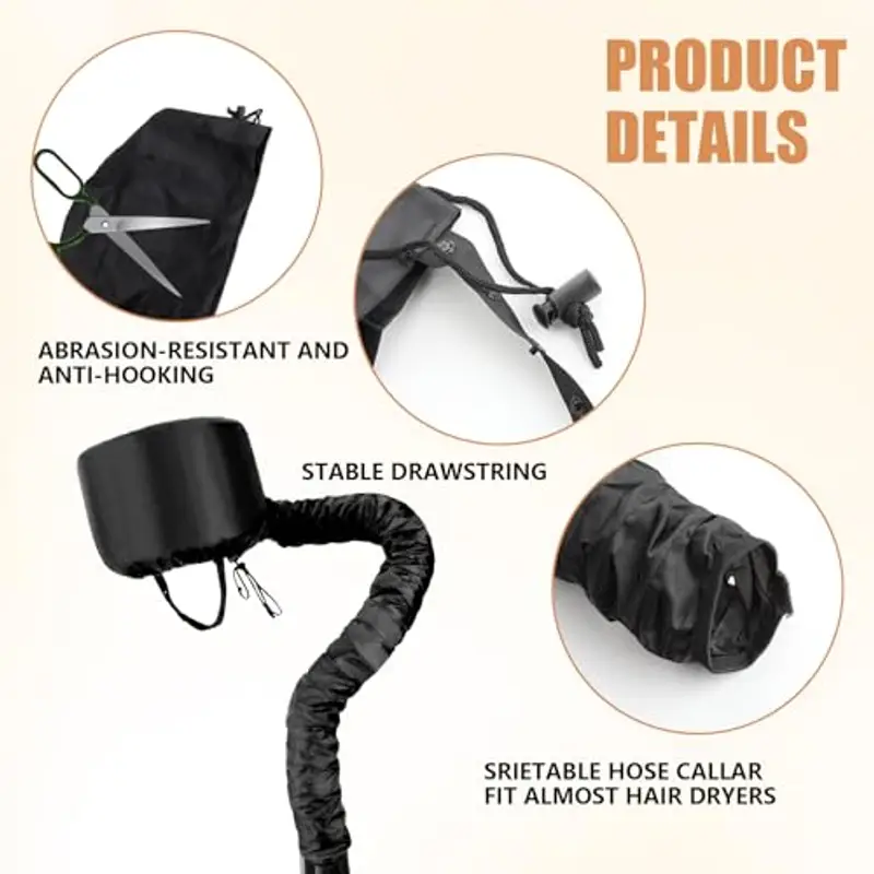 Casco per Asciugacapelli, Caschi per Asciugatura, Bonnet Casco per Asciugacapelli con Elastico per Attacco Phon, Casco miniatura 2