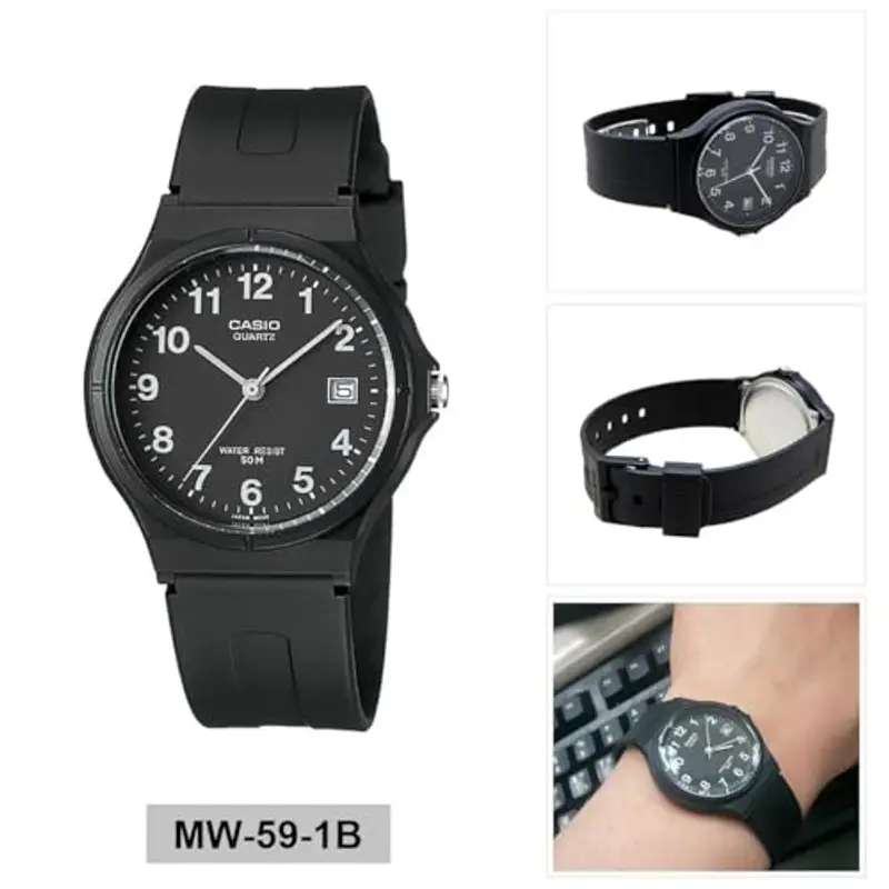 Casio Orologio Analogico da Donna con Cinturino in Resina MW-59-1BVDF miniatura 2