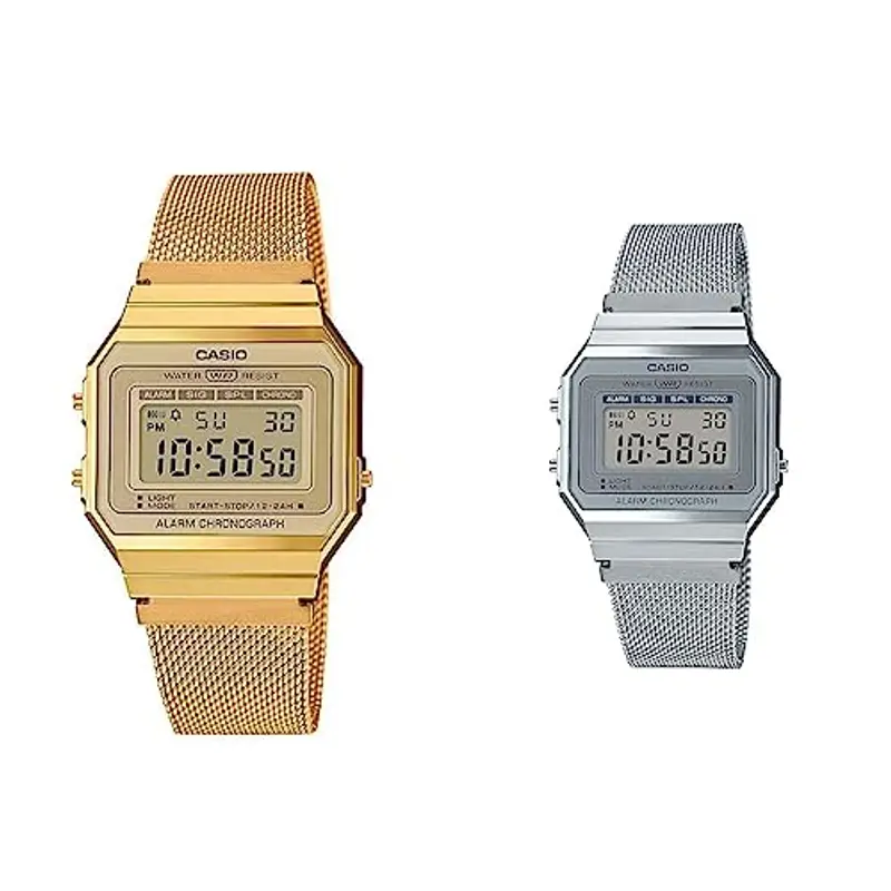 Casio Orologio Digitale Donna con Cinturino in Acciaio Inox A700WEMG-9AEF & Orologio Digitale Donna con Cinturino in Acciaio Inox A700WEM-7AEF